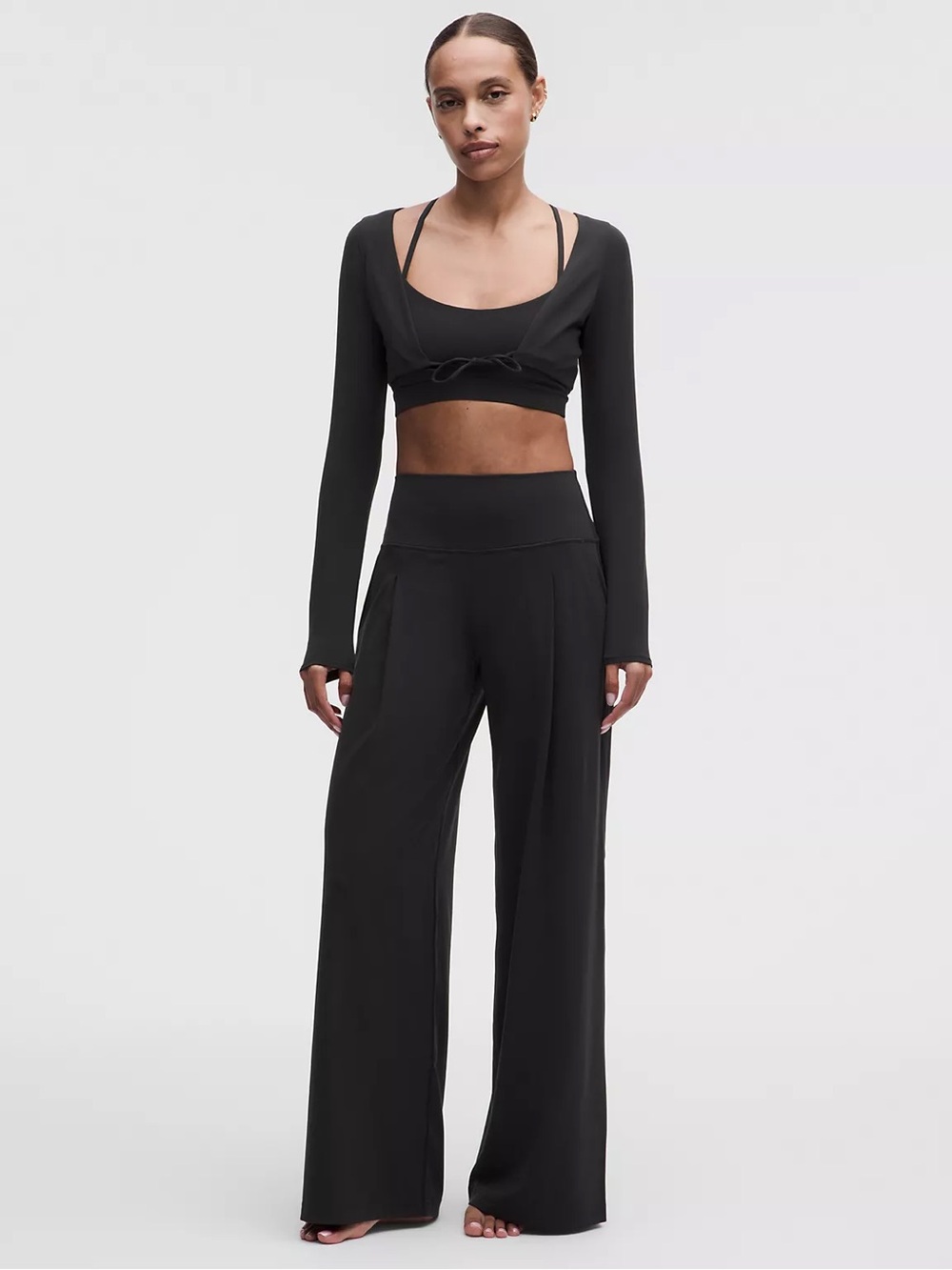 lululemon athletica Black High-Waist Wide-Leg Pants